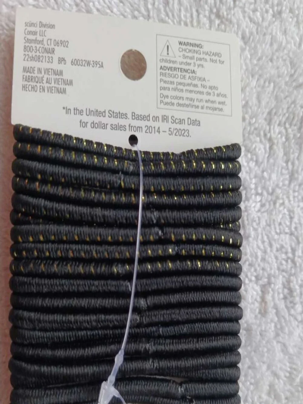 18 Scunci Tayshia Black Gold Tinsel Woven No Metal Elastic Ponytailer Hair Bands